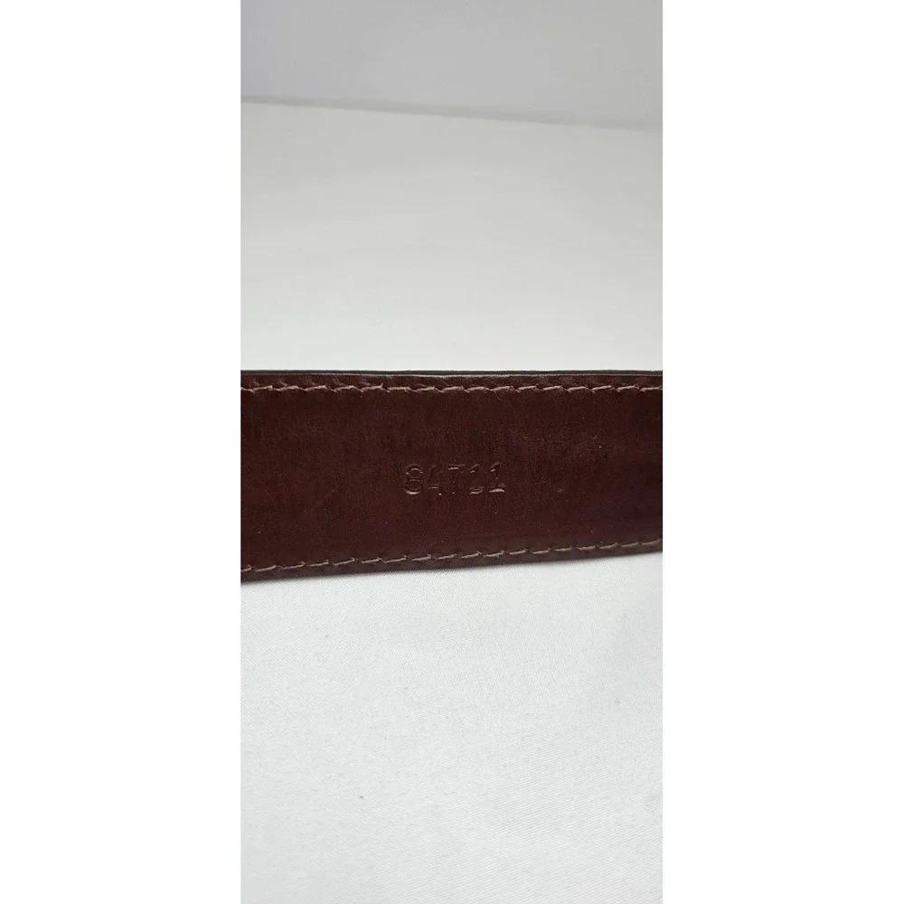 AMERICAN BISON Belt Men's‎ 32 Brown Genuine Leather Logo Western Dress NEW